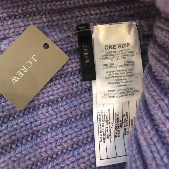 ‘SALE’ BRAND NEW J Crew Ribbed Beanie with Faux-Fur Pom-Pom - Picture 5 of 8